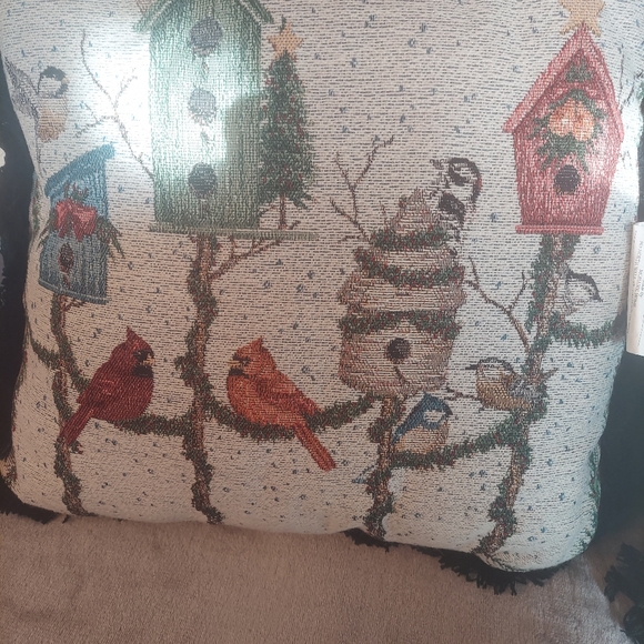 Cardinal & Birdhouse pillows (2) - Picture 3 of 6